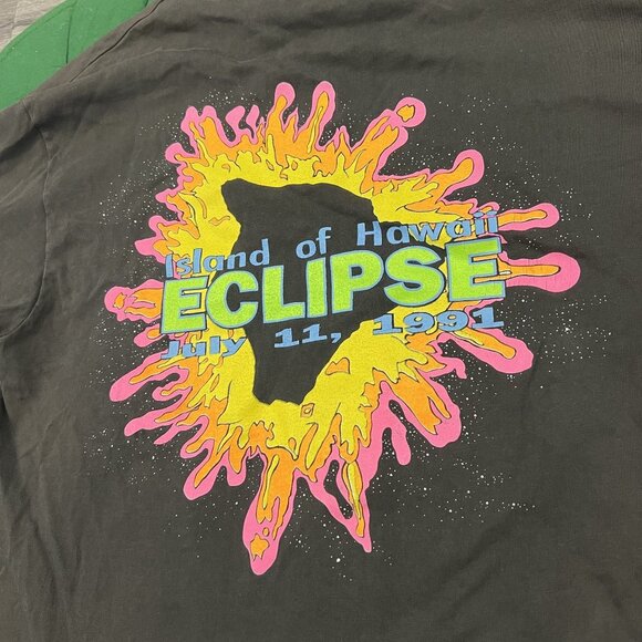 Vintage Upcycled Island Of Hawaii Eclipse 1991 Tee Womens Small Single Stitch - Picture 3 of 12